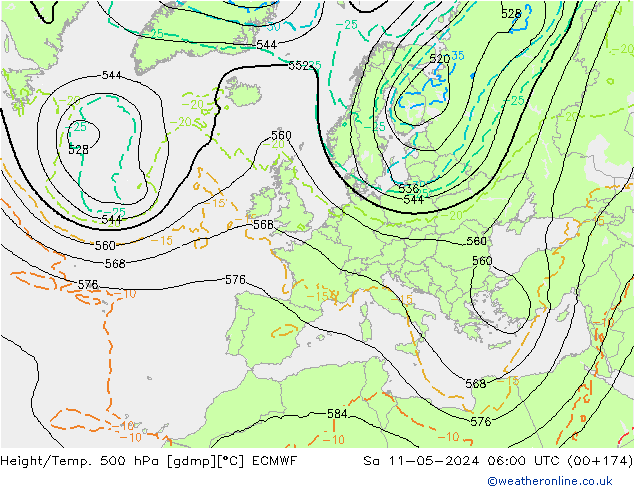 Z500/Rain (+SLP)/Z850 ECMWF So 11.05.2024 06 UTC