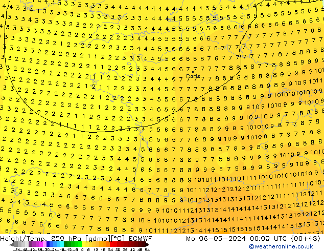 Z500/Rain (+SLP)/Z850 ECMWF  06.05.2024 00 UTC