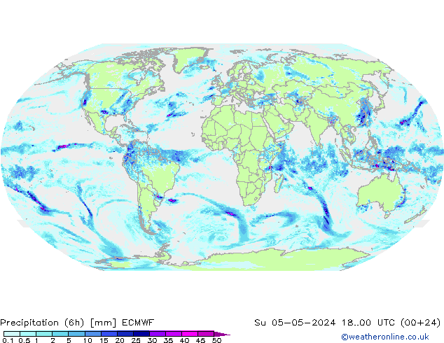 Nied. akkumuliert (6Std) ECMWF So 05.05.2024 00 UTC