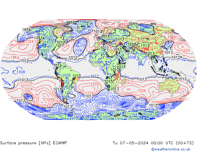 Presión superficial ECMWF mar 07.05.2024 00 UTC