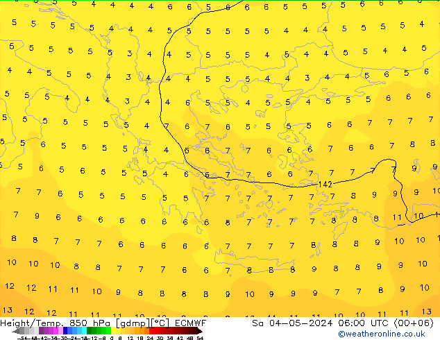 Z500/Rain (+SLP)/Z850 ECMWF Sa 04.05.2024 06 UTC