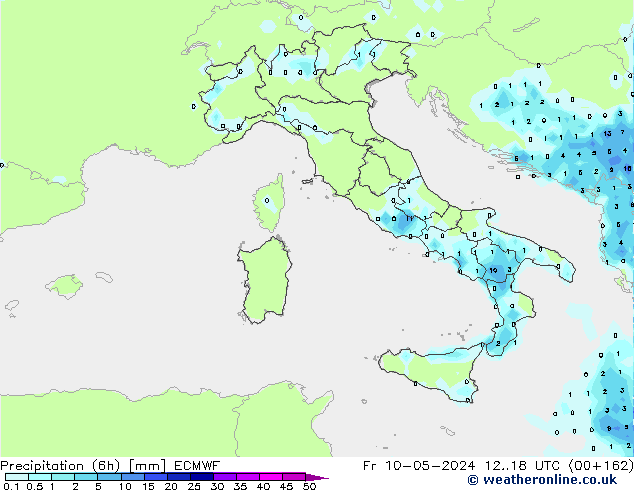 Z500/Rain (+SLP)/Z850 ECMWF vie 10.05.2024 18 UTC