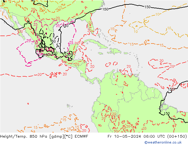 Z500/Rain (+SLP)/Z850 ECMWF Fr 10.05.2024 06 UTC