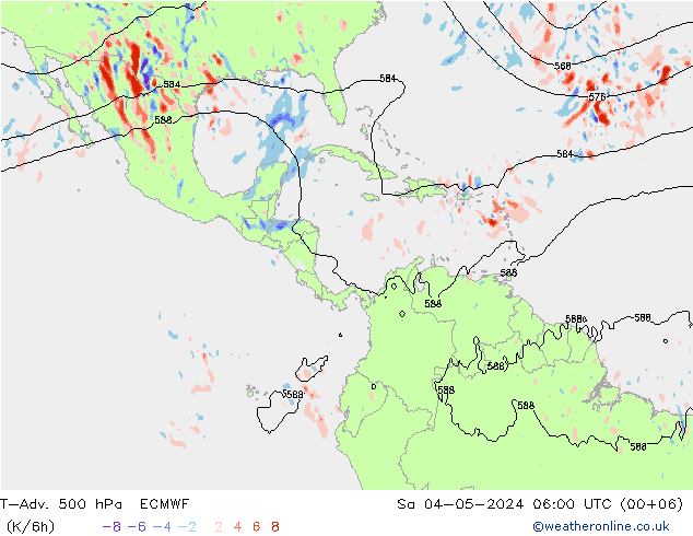 T-Adv. 500 hPa ECMWF Sa 04.05.2024 06 UTC