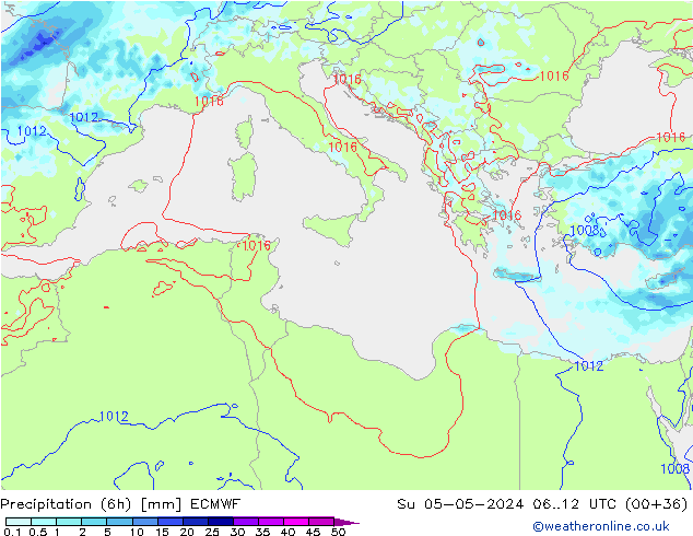 Z500/Rain (+SLP)/Z850 ECMWF  05.05.2024 12 UTC