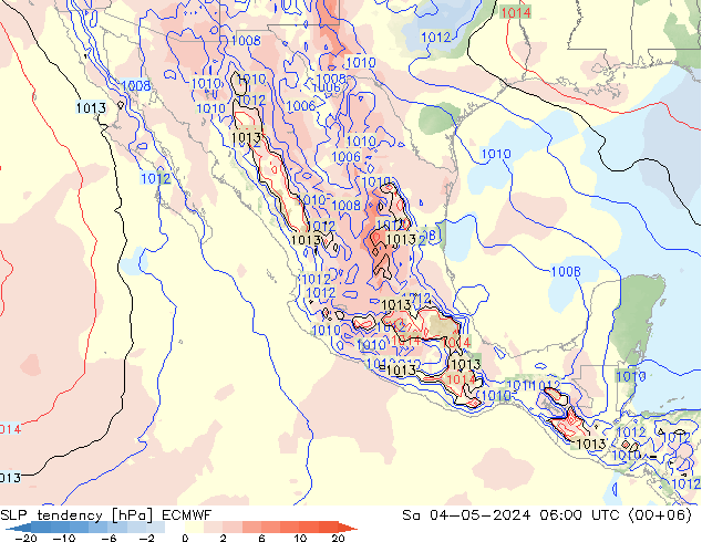 Tendencia de presión ECMWF sáb 04.05.2024 06 UTC