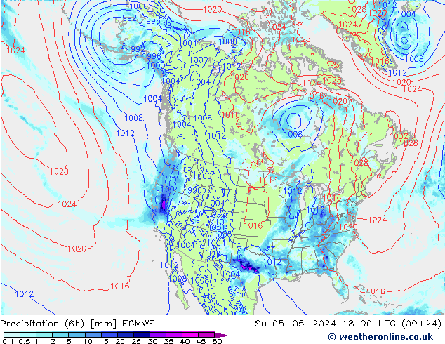 Z500/Rain (+SLP)/Z850 ECMWF Ne 05.05.2024 00 UTC