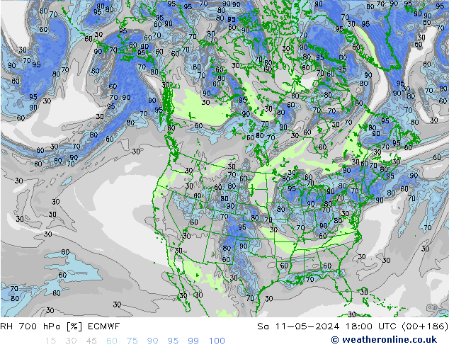 RV 700 hPa ECMWF za 11.05.2024 18 UTC