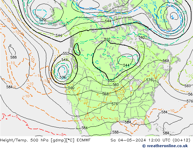 Z500/Rain (+SLP)/Z850 ECMWF Sa 04.05.2024 12 UTC