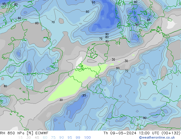 850 hPa Nispi Nem ECMWF Per 09.05.2024 12 UTC