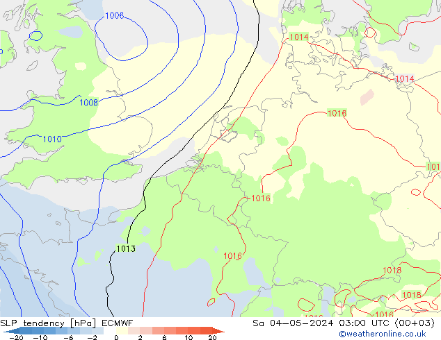 Drucktendenz ECMWF Sa 04.05.2024 03 UTC