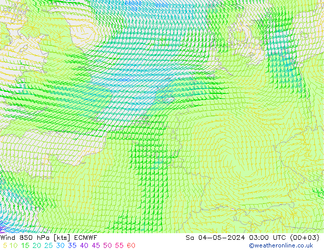 Wind 850 hPa ECMWF Sa 04.05.2024 03 UTC
