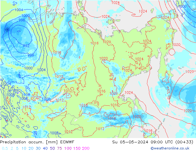 Precipitación acum. ECMWF dom 05.05.2024 09 UTC
