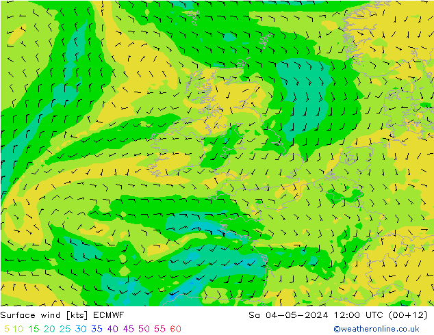 Prec 6h/Wind 10m/950 ECMWF So 04.05.2024 12 UTC