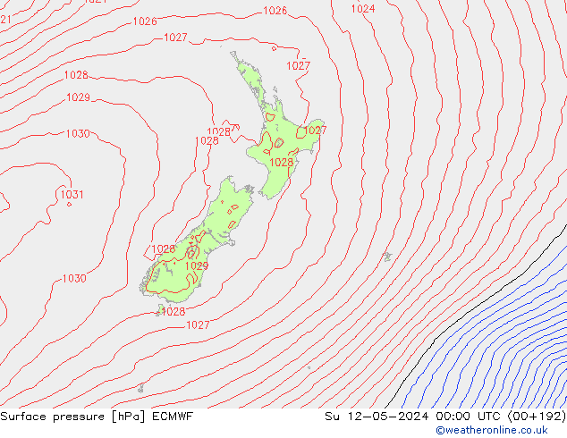 Luchtdruk (Grond) ECMWF zo 12.05.2024 00 UTC