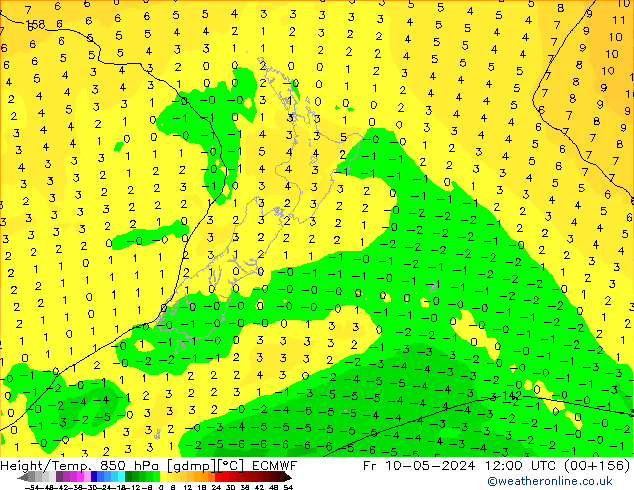 Z500/Rain (+SLP)/Z850 ECMWF Fr 10.05.2024 12 UTC