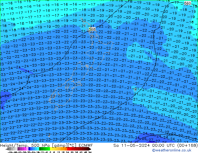 Z500/Rain (+SLP)/Z850 ECMWF ��� 11.05.2024 00 UTC