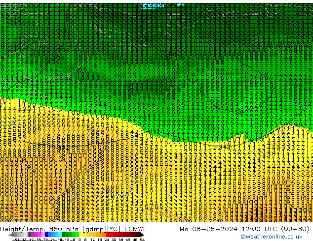 Z500/Rain (+SLP)/Z850 ECMWF  06.05.2024 12 UTC