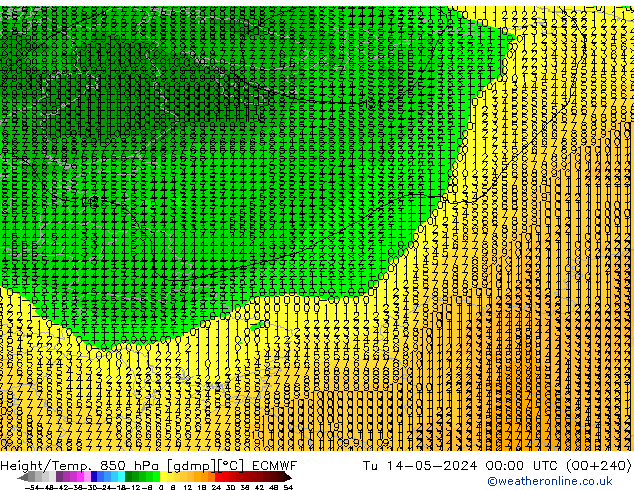 Z500/Rain (+SLP)/Z850 ECMWF  14.05.2024 00 UTC