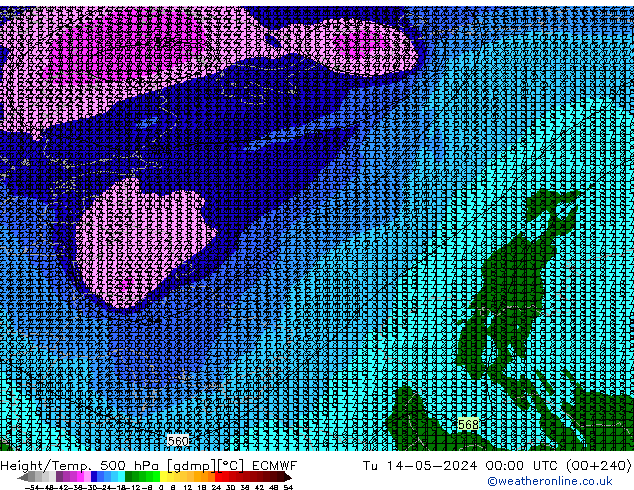 Z500/Rain (+SLP)/Z850 ECMWF  14.05.2024 00 UTC