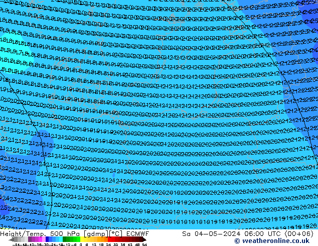 Z500/Rain (+SLP)/Z850 ECMWF Sa 04.05.2024 06 UTC