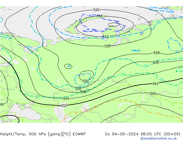 Z500/Rain (+SLP)/Z850 ECMWF Sa 04.05.2024 06 UTC