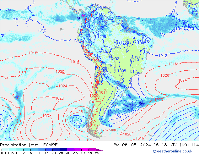 Precipitation ECMWF We 08.05.2024 18 UTC