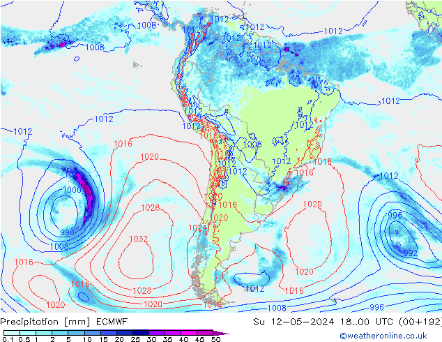 Niederschlag ECMWF So 12.05.2024 00 UTC