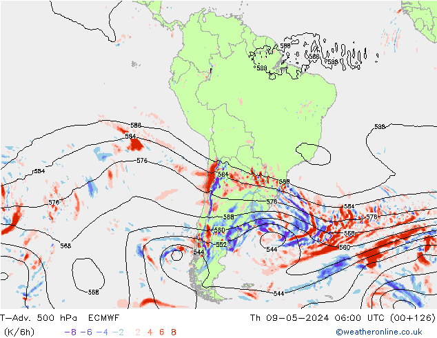 T-Adv. 500 hPa ECMWF  09.05.2024 06 UTC