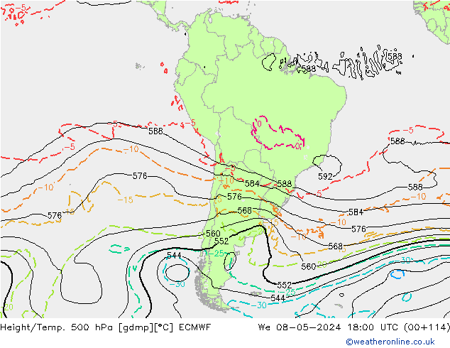 Z500/Rain (+SLP)/Z850 ECMWF śro. 08.05.2024 18 UTC