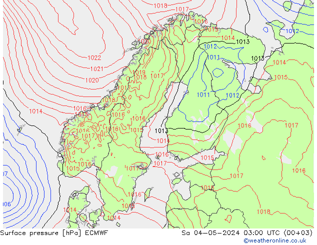 pression de l'air ECMWF sam 04.05.2024 03 UTC