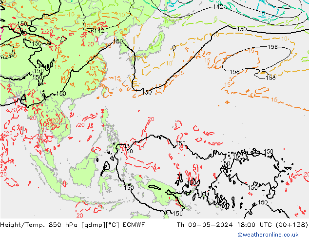 Z500/Rain (+SLP)/Z850 ECMWF  09.05.2024 18 UTC