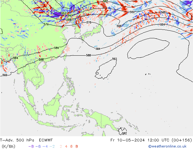 T-Adv. 500 hPa ECMWF Fr 10.05.2024 12 UTC