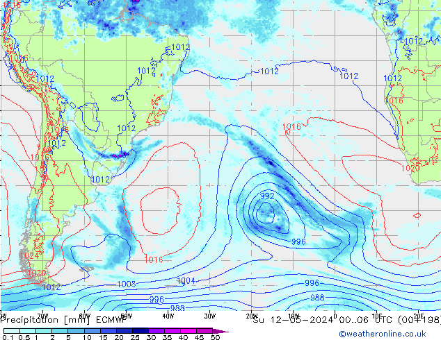 Precipitation ECMWF Su 12.05.2024 06 UTC