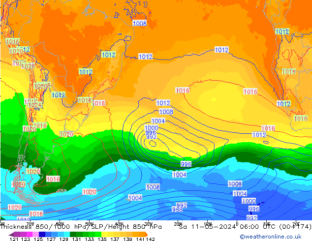 Thck 850-1000 hPa ECMWF so. 11.05.2024 06 UTC