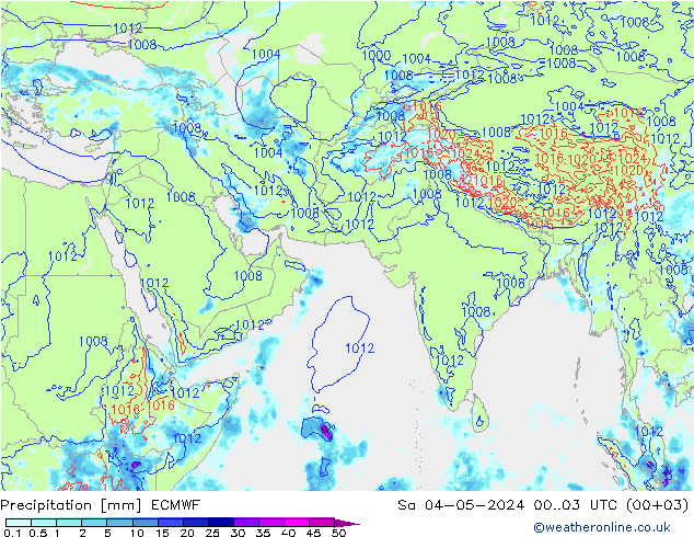 降水 ECMWF 星期六 04.05.2024 03 UTC