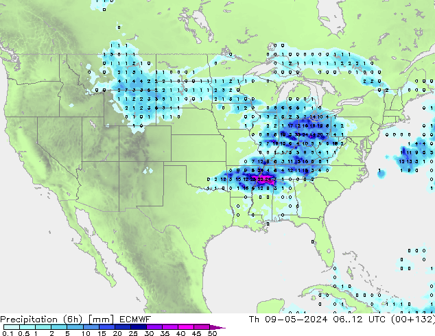 Z500/Rain (+SLP)/Z850 ECMWF Th 09.05.2024 12 UTC