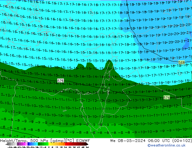 Z500/Rain (+SLP)/Z850 ECMWF We 08.05.2024 06 UTC