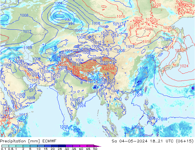 precipitação ECMWF Sáb 04.05.2024 21 UTC