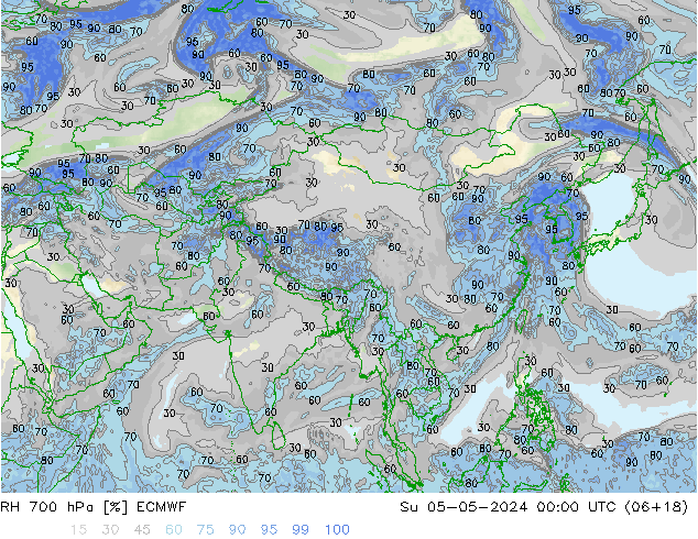 RH 700 hPa ECMWF Su 05.05.2024 00 UTC