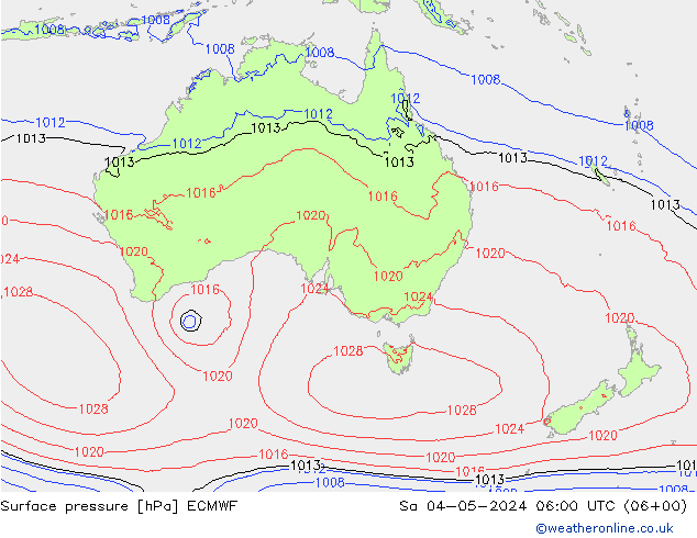 приземное давление ECMWF сб 04.05.2024 06 UTC