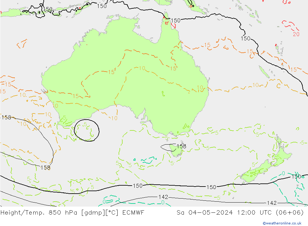 Z500/Rain (+SLP)/Z850 ECMWF so. 04.05.2024 12 UTC