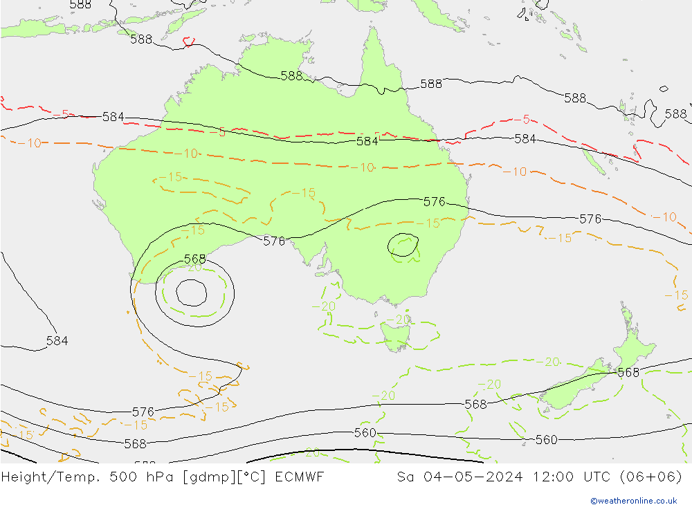 Z500/Rain (+SLP)/Z850 ECMWF so. 04.05.2024 12 UTC