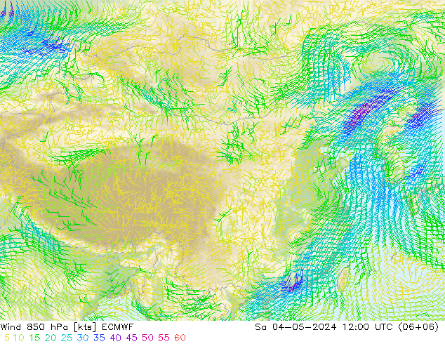 风 850 hPa ECMWF 星期六 04.05.2024 12 UTC