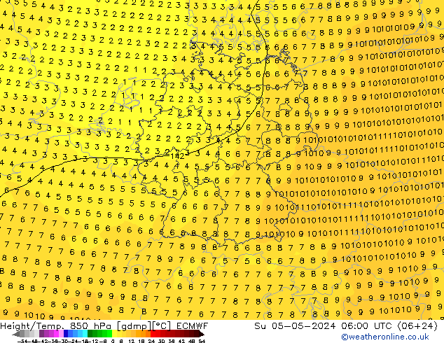 Z500/Rain (+SLP)/Z850 ECMWF So 05.05.2024 06 UTC