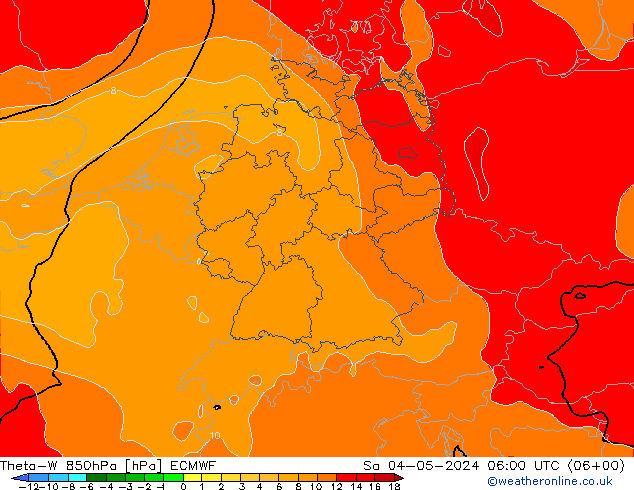 Theta-W 850hPa ECMWF Sáb 04.05.2024 06 UTC