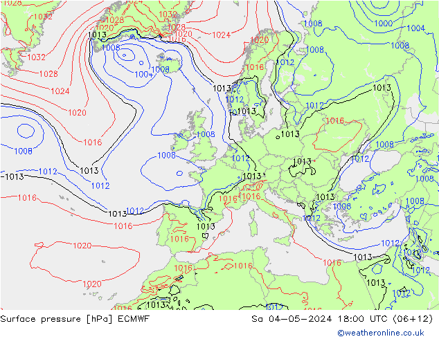 Bodendruck ECMWF Sa 04.05.2024 18 UTC