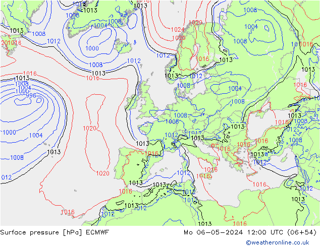 Surface pressure ECMWF Mo 06.05.2024 12 UTC