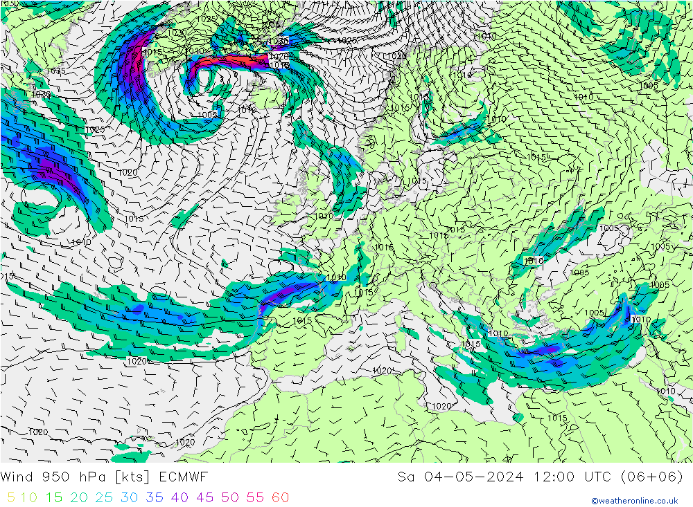 Wind 950 hPa ECMWF Sa 04.05.2024 12 UTC