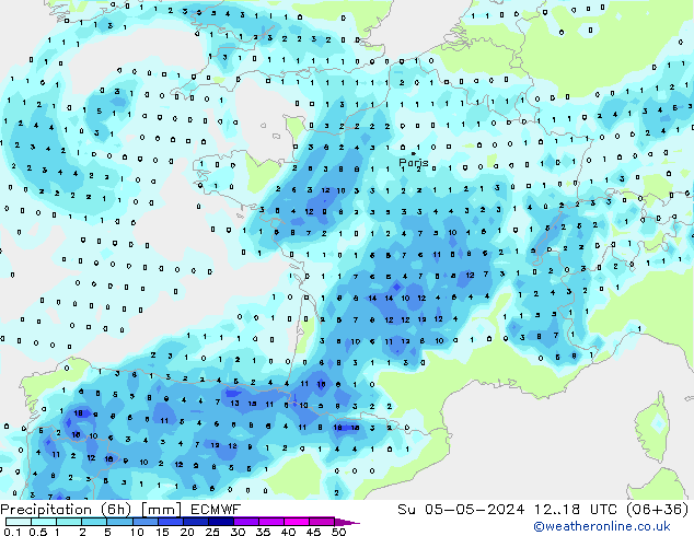 Z500/Rain (+SLP)/Z850 ECMWF  05.05.2024 18 UTC